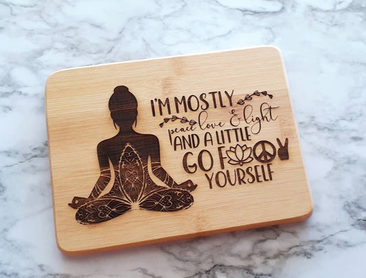 Peace love and light mini cutting board